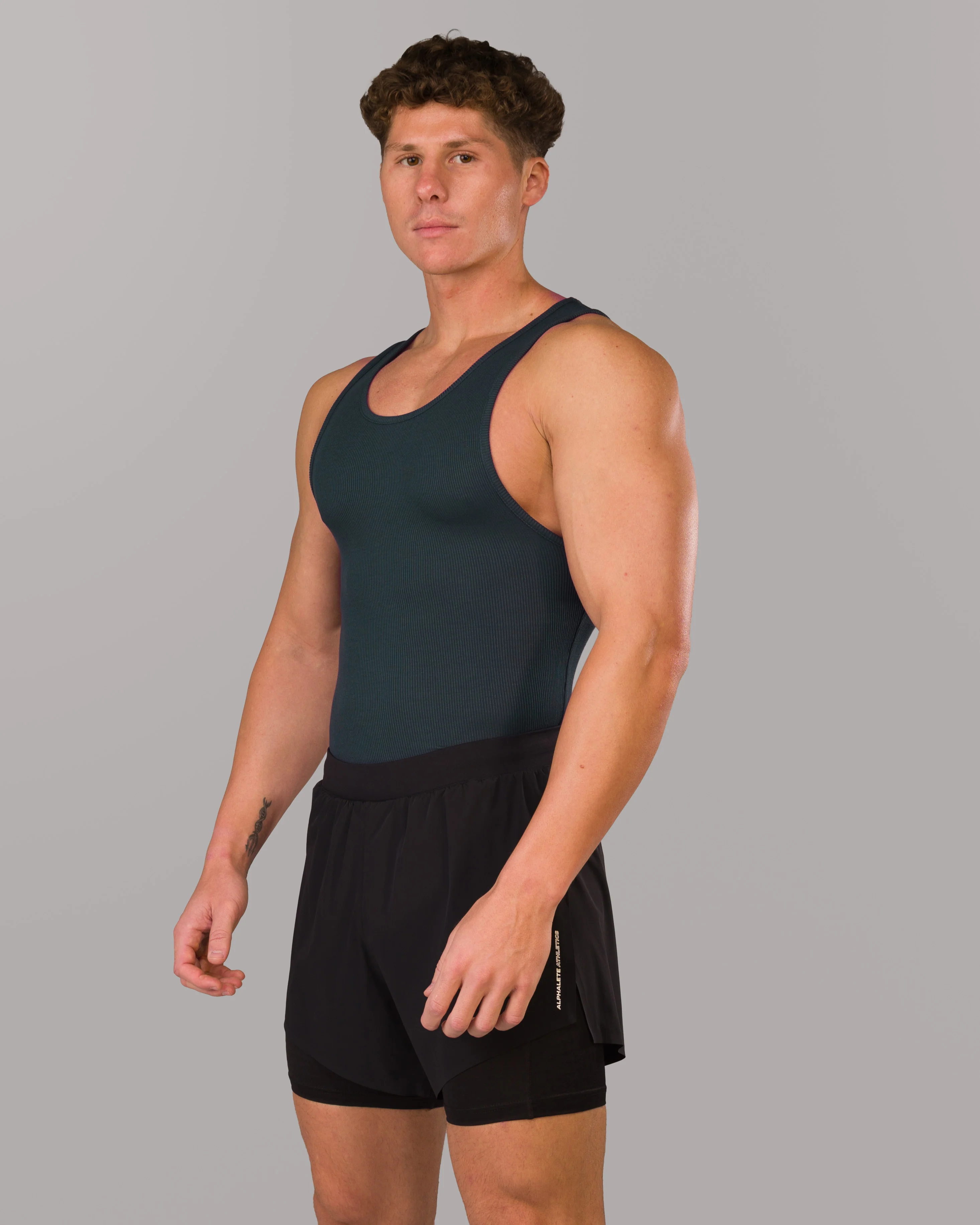 Zero Ribbed Tank 2pk - Signature Green / Signature Navy - Image 3