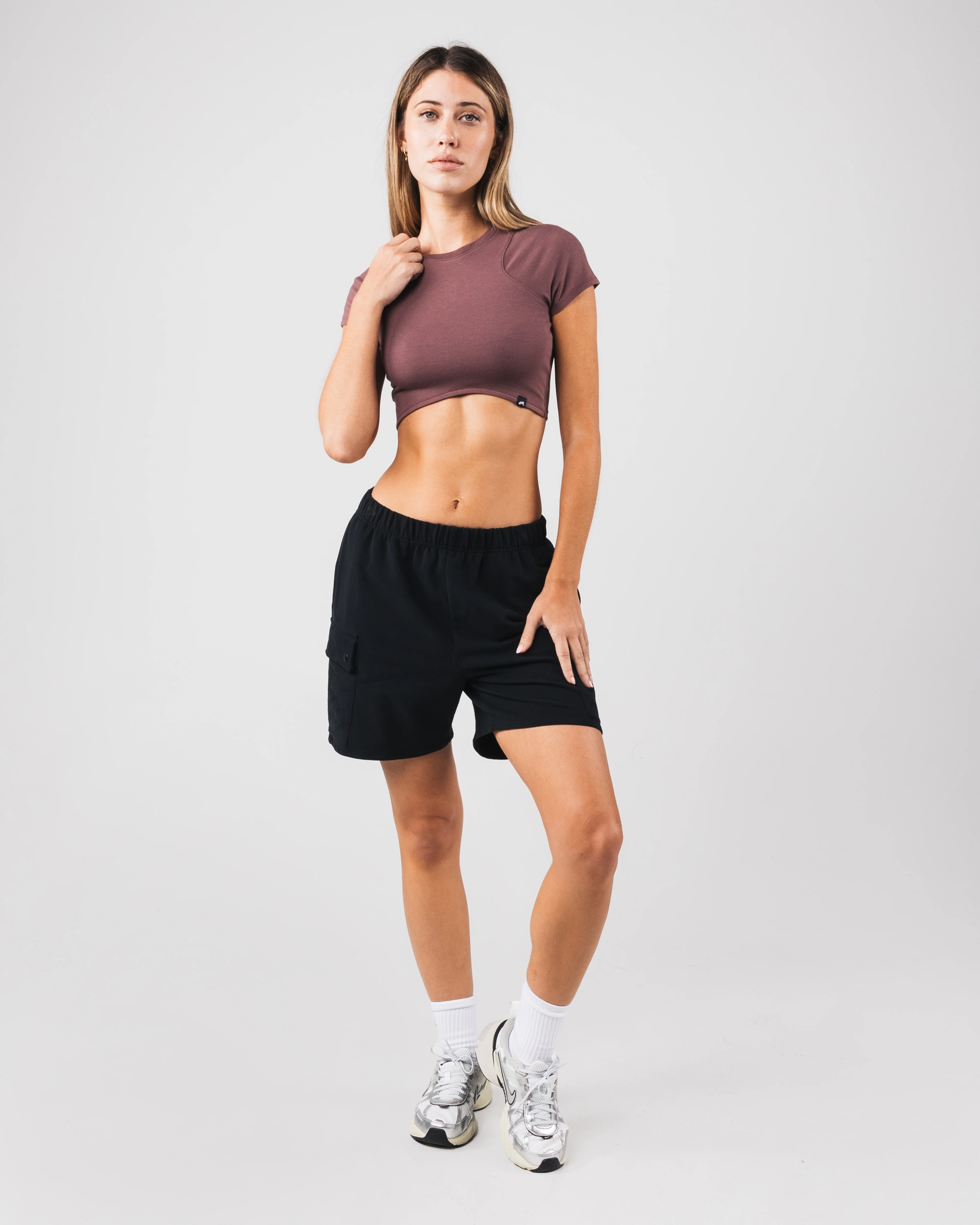 Angled Crop Tee - Sugar - Image 5